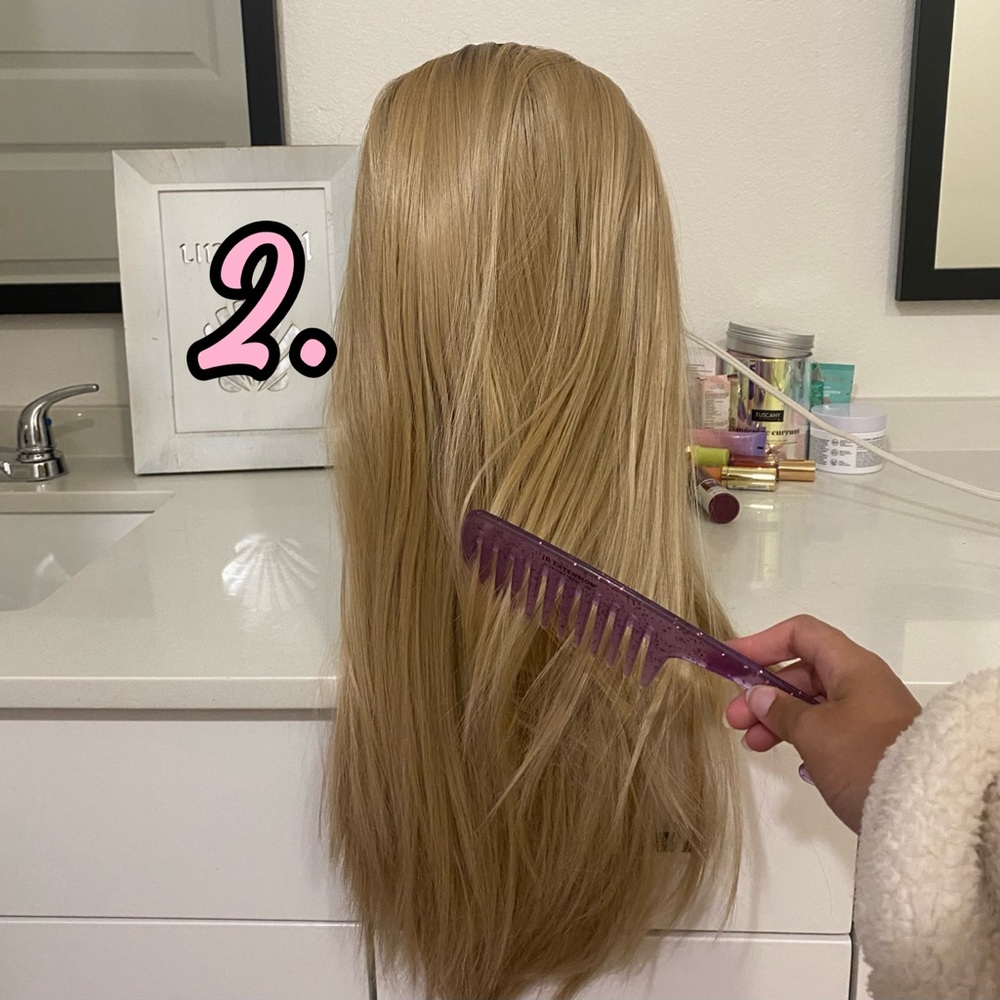 Bra-Length Blonde Straight Snowflake Lace Wig